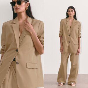 NWT | Everlane Tencel Oversized Blazer Ash Brown Tan 2 Button Size 8